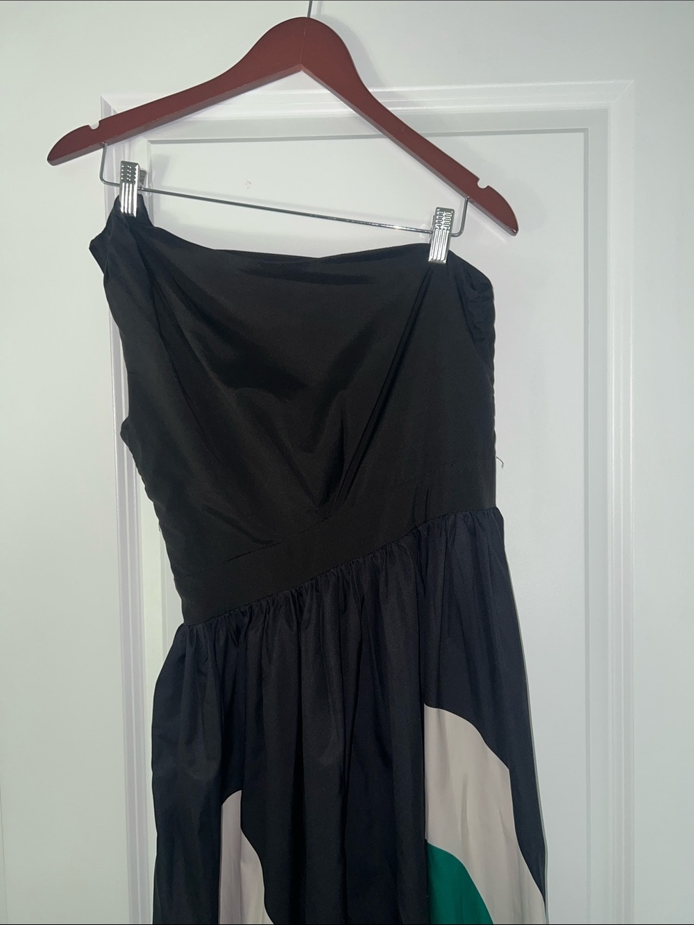 One shoulder Black Colorblock Women’s Dress